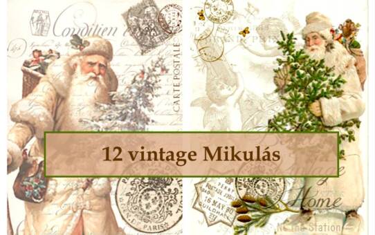 12 vintage Mikulás